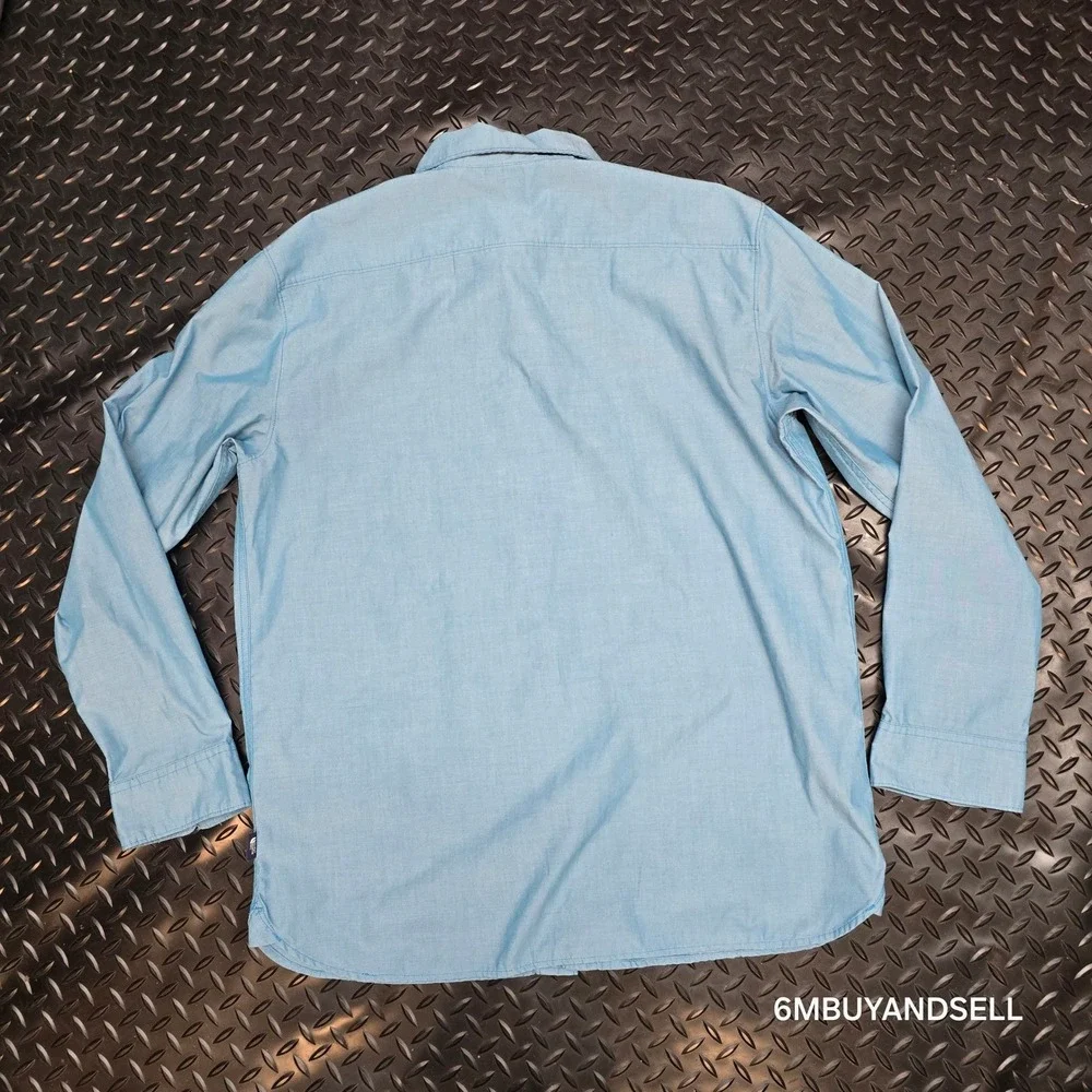 The North Face Mens Blue Long Sleeve Button Down‎ Shirt NF0A3KEZ Large
